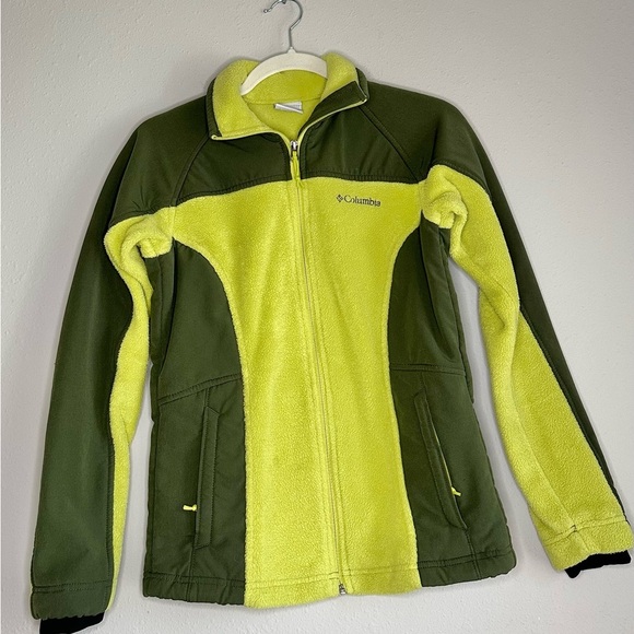 Columbia Y2K Full Zip Fleece Green Colorblock Jacket – Women’s Small - Picture 2 of 8